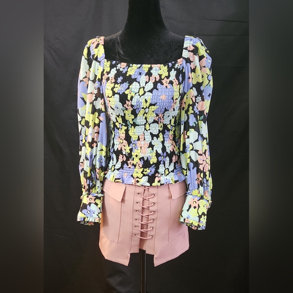 Free People Ariana Long Sleeve Blouse in Retro Size S - Picture 8 of 16